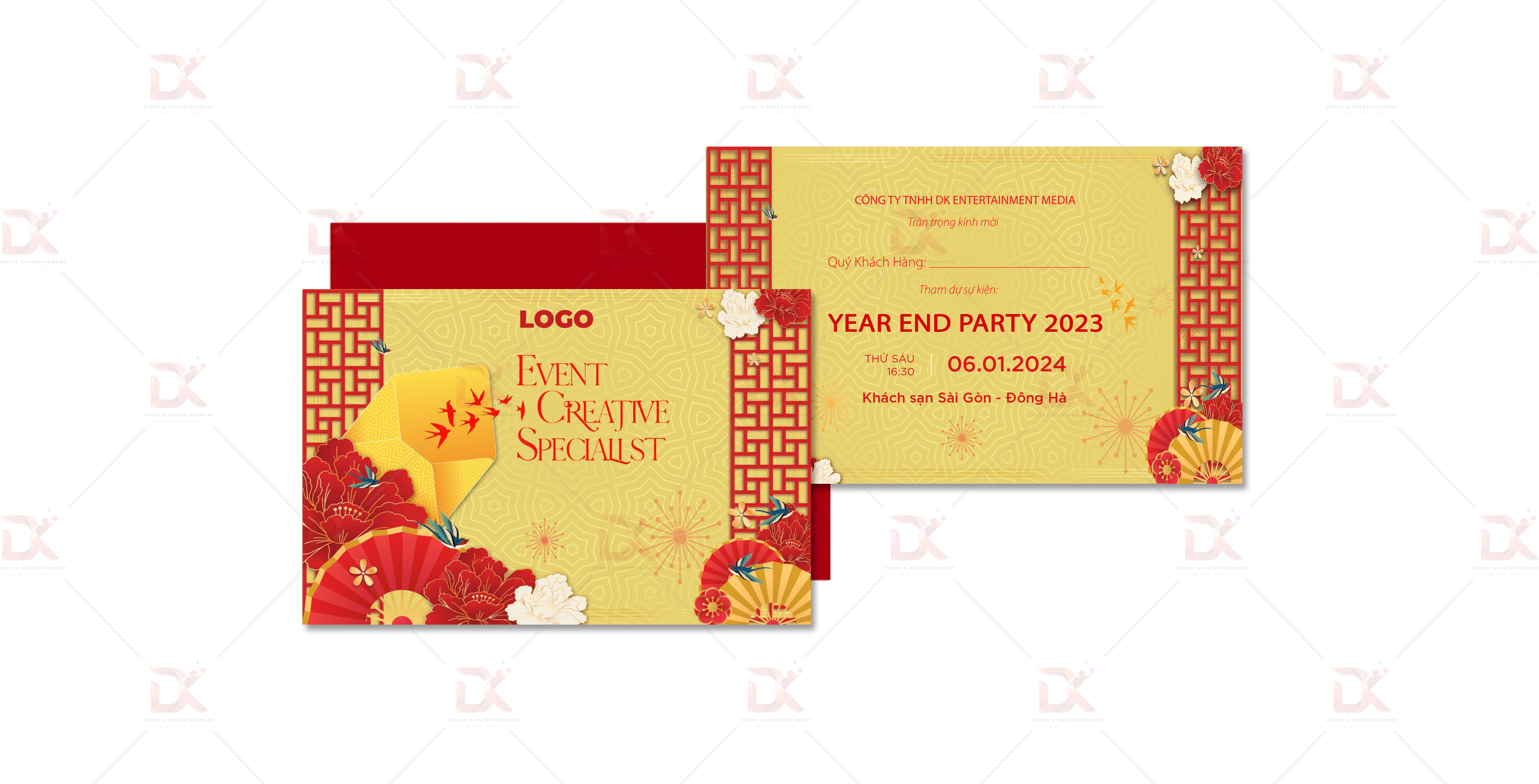 Mẫu thiết kế 2D thư mời Year End Party DK Entertainment Media 3