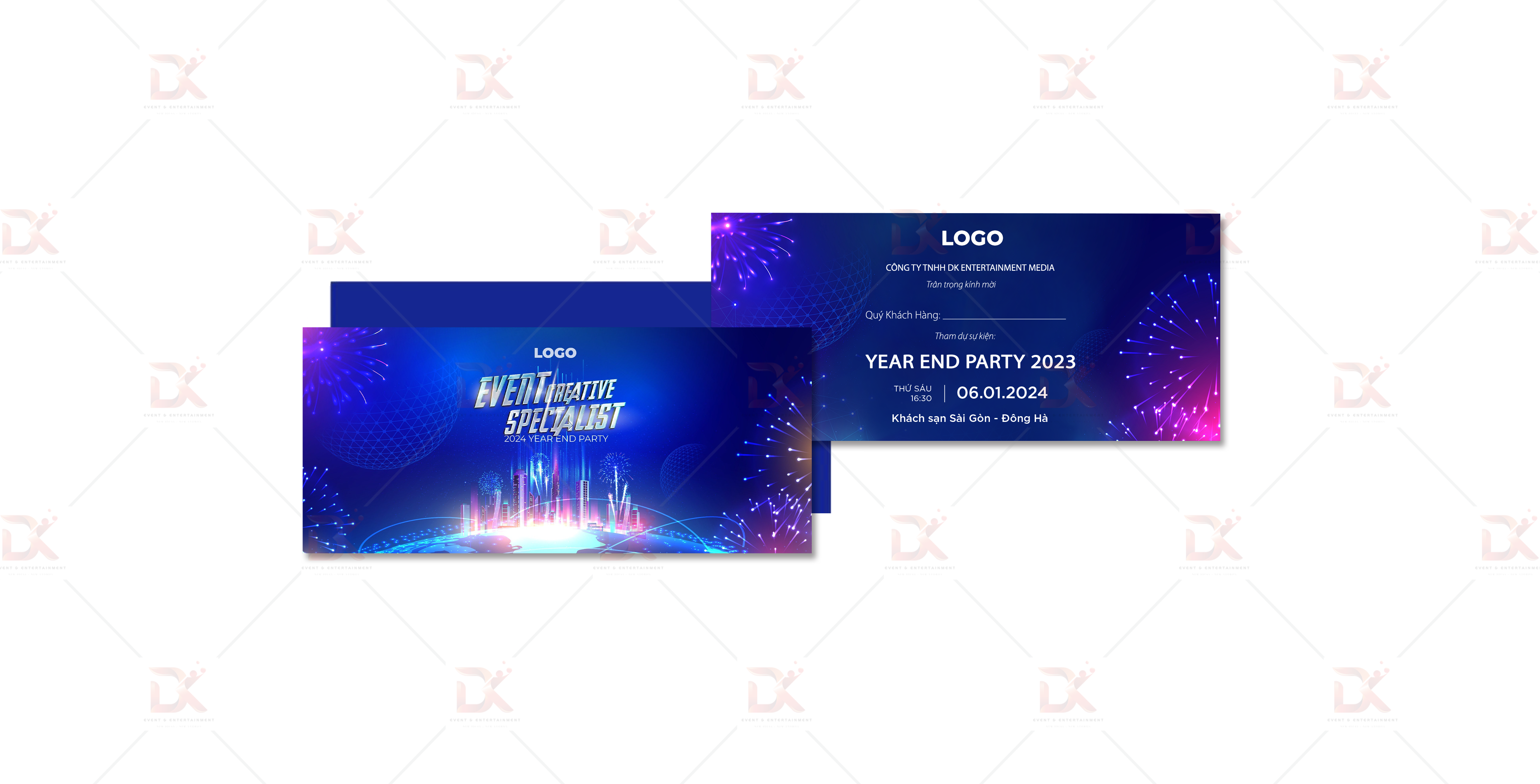 Mẫu thiết kế 2D thư mời Year End Party DK Entertainment Media 7