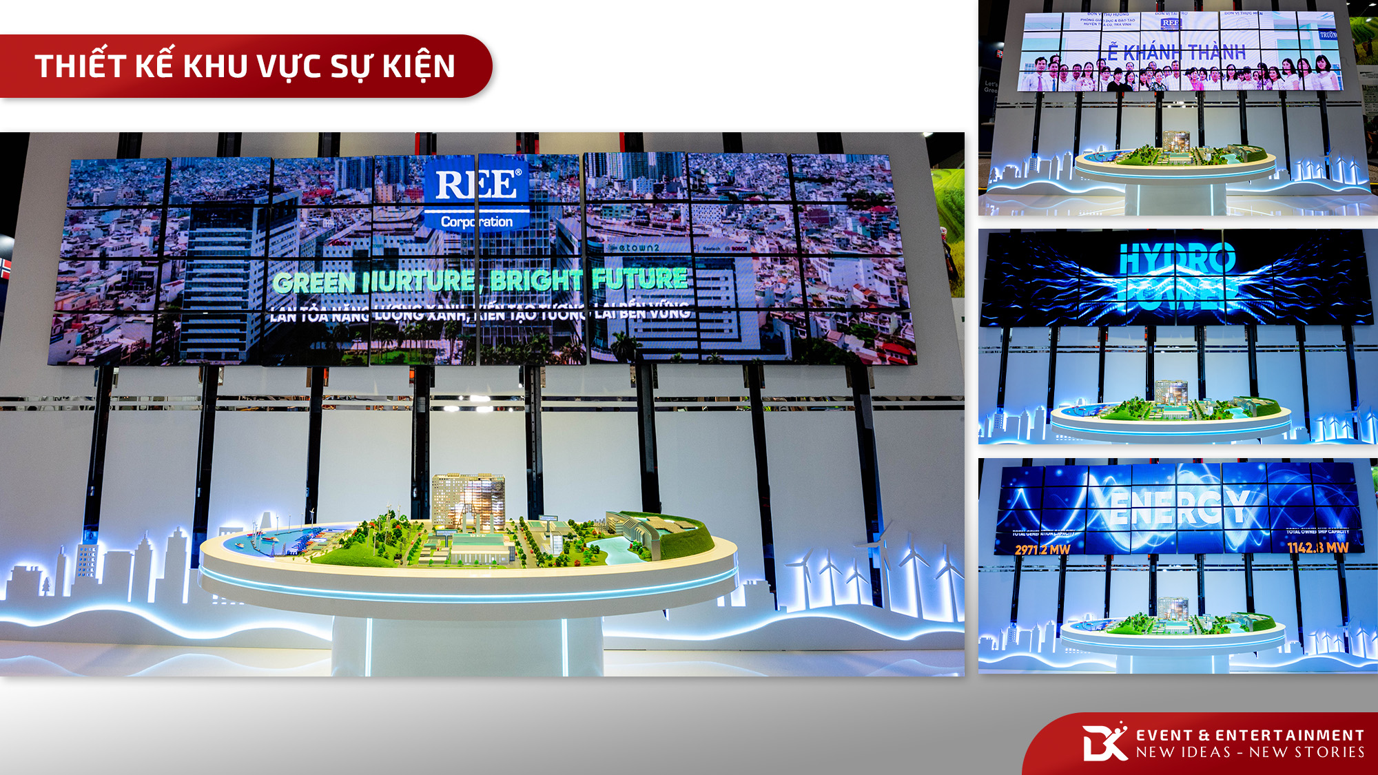 Booth triển lãm LED trượt REE Corporation góc nhìn 2